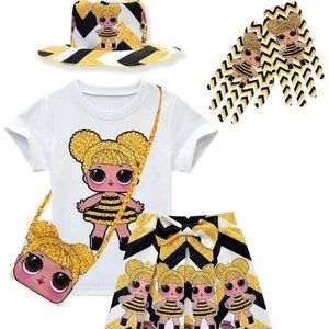 4 PIECE LIL GIRLS SKIRT SET